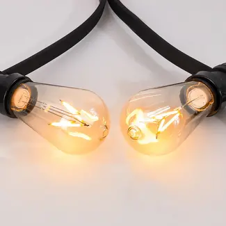 Set of festoon lights with 3.5W filament bulbs Ø60: dimmable option