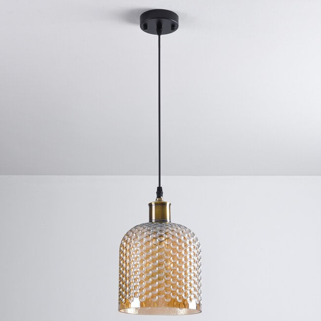 pendant light Lana - spherical amber glass