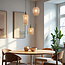 Modern 3-bulb pendant light with amber glass - Lana