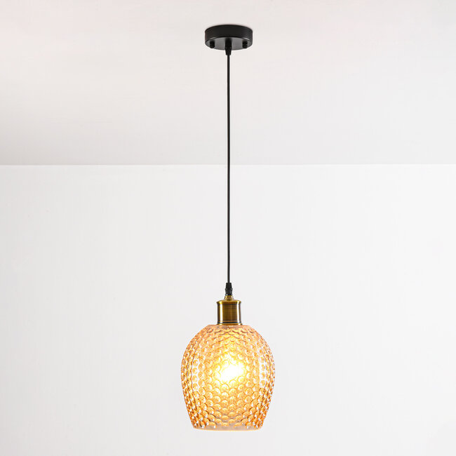 pendant light Lana with amber glass - variant 1