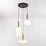 3-light pendant light Dennis with opal glass - opal and gold