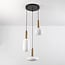 3-light pendant light Dennis with opal glass - opal and gold