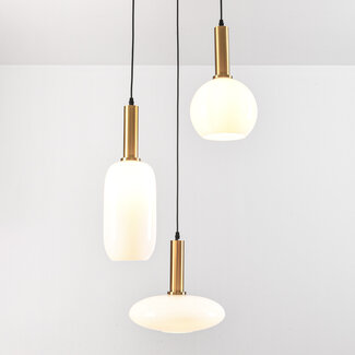 Pendant light with opal glass, 3 lights - Dennis