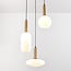 3-light pendant light Dennis with opal glass - opal and gold