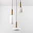 3-light pendant light Dennis with opal glass - opal and gold