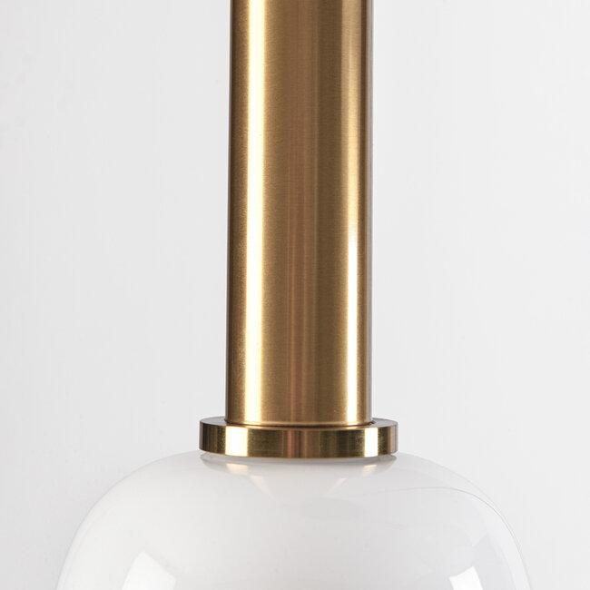 3-light pendant light Dennis with opal glass - opal and gold