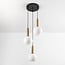 3-light pendant light Aiden with opal glass - opal and gold