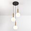 3-light pendant light Aiden with opal glass - opal and gold