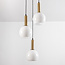 Pendant light Aiden with opal white glass, 3-light