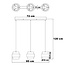 Modern pendant light black with smoked glass - Faey