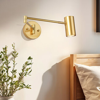 Gold wall light, adjustable arm - Revah
