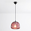 Pendant light with ribbed purple glass, 1-bulb - Molly