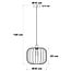 pendant light Dila - smoked glass with metal slats