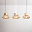 3-light pendant light Imara with amber glass - amber and gold