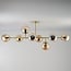 8-light ceiling light Osem - gold with amber glass