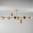 Designer ceiling lamp in Gold with Amber glass spheres - Osem
