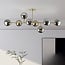 8-light ceiling light Osem - gold with smoked glass