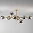 8-light ceiling light Osem - gold with smoked glass