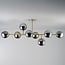 8-light ceiling light Osem - gold with smoked glass