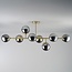 Designer ceiling lamp in gold with smoked glass globes - Osem