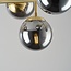 Designer ceiling lamp in gold with smoked glass globes - Osem