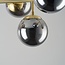 Designer ceiling lamp in gold with smoked glass globes - Osem