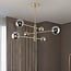 6-light ceiling light Sest - gold with smoked glass