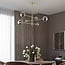 6-light ceiling light Sest - gold with smoked glass