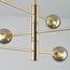 6-light ceiling light Sest - gold with smoked glass