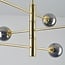 6-light ceiling light Sest - gold with smoked glass