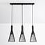 Industrial 3-light pendant lamp Sofia in black metal