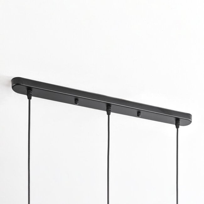 Industrial 3-light pendant lamp Sofia in black metal