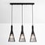 Industrial 3-light pendant lamp Sofia in black metal