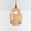 Pendant light with ribbed amber glass, 1-bulb - Riley