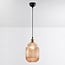 pendant light Riley in ribbed amber glass