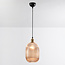 Pendant light with ribbed amber glass, 1-bulb - Riley