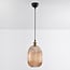 pendant light Riley in ribbed amber glass