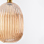 Pendant light with ribbed amber glass, 1-bulb - Riley