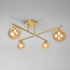 Elegant ceiling light gold with amber glass, 4-bulb - Nymo