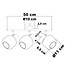 Black ceiling light Jenthe with smoked glass, 3-bulb