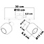 Ceiling lamp black with clear glass, 2-bulb - Jenthe