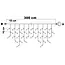 Connectable icicle lights | from 3 meters | 114 LEDs | Warm white | Black cable | Rubber