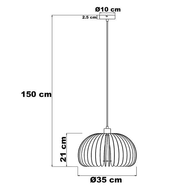 Round wood pendant lamp Ikoma