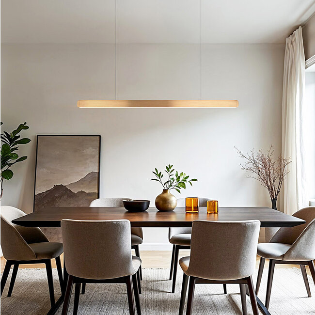 Dimmable gold pendant light with LEDs - Harvey