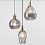 3-light pendant light Verona in smoked curved glass - black