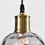 3-light pendant light Verona in smoked curved glass - black