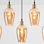 5-light pendant light Valerie - amber glass