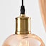 5-light pendant light Valerie - amber glass