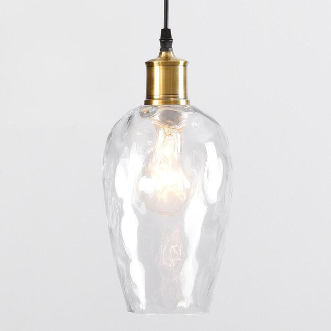 3-light designer pendant light Verona - clear glass