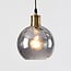 3-light pendant light Verona in smoked curved glass - black